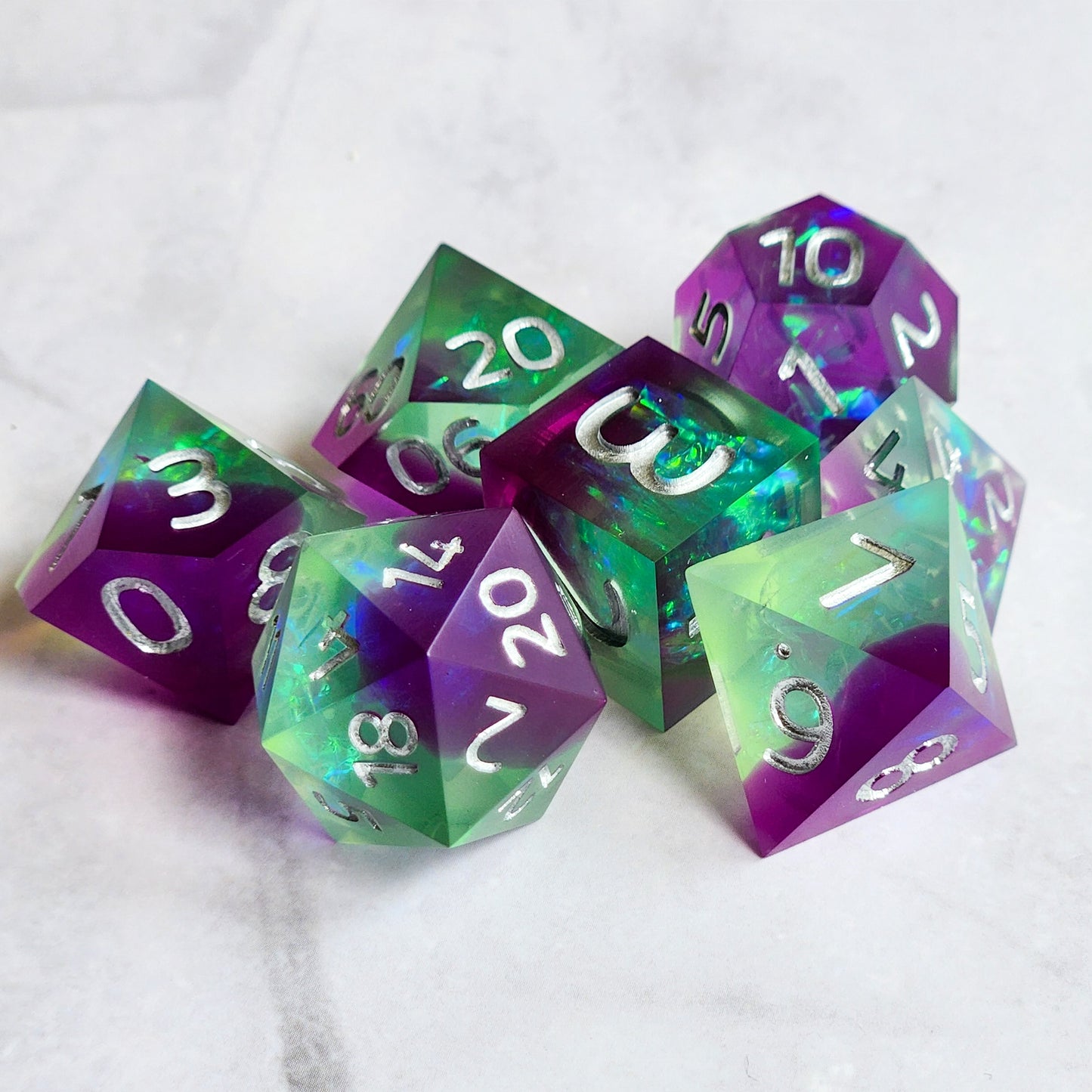 Sharp Edge Matte Green/Purple 7pc Set