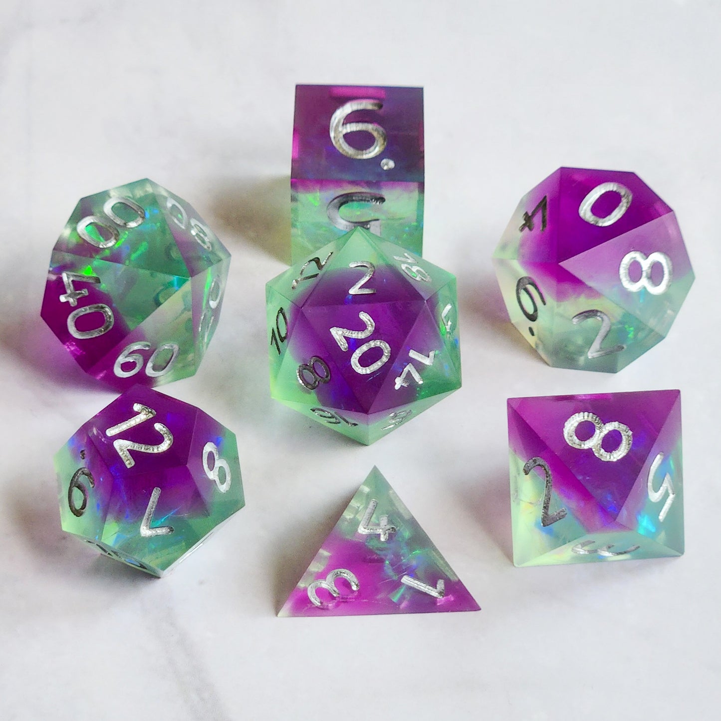 Sharp Edge Matte Green/Purple 7pc Set