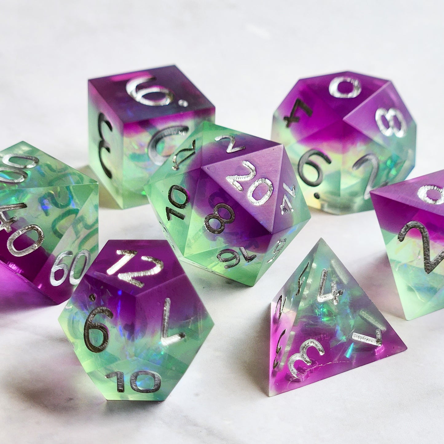 Sharp Edge Matte Green/Purple 7pc Set