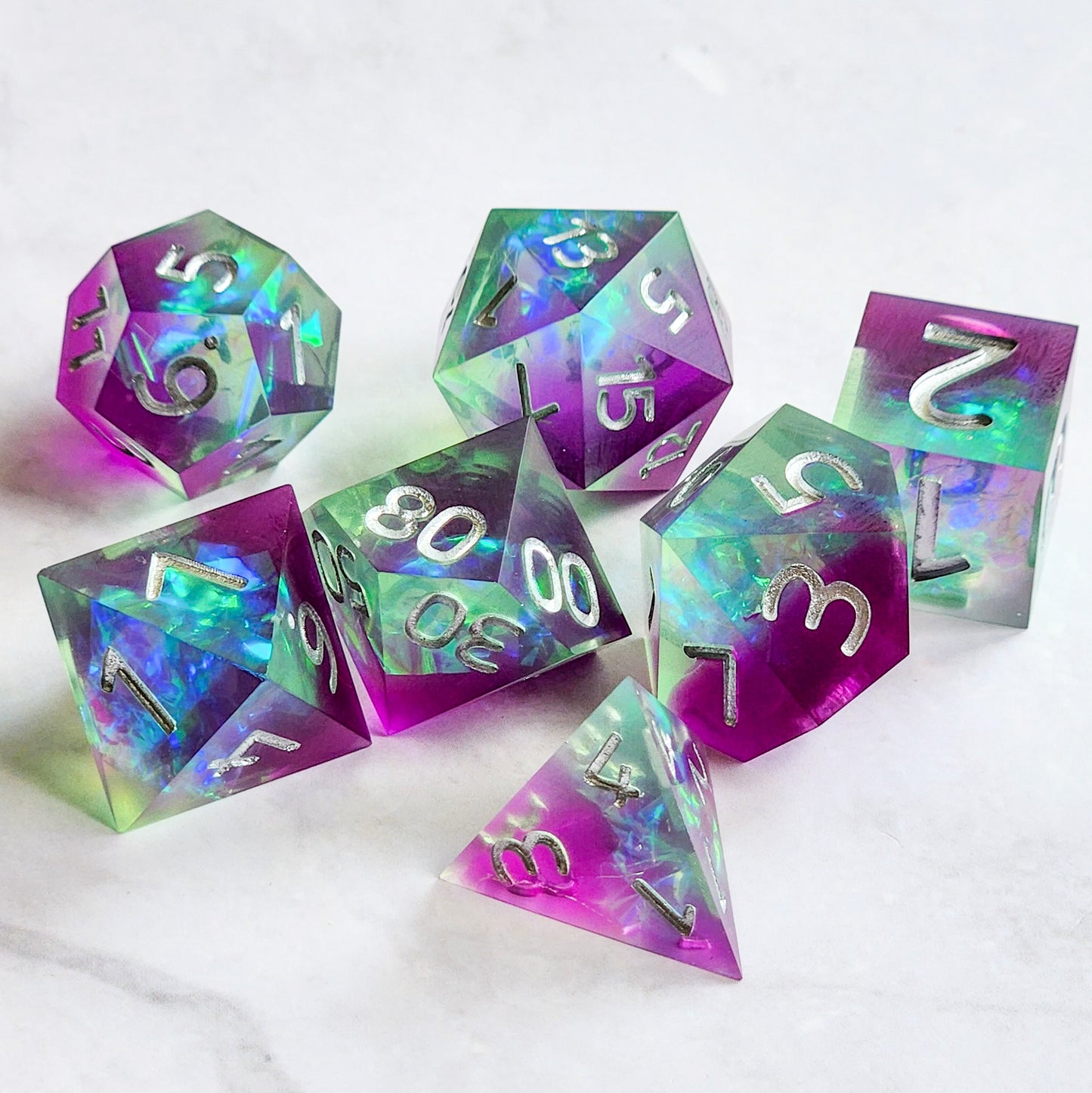 Sharp Edge Matte Green/Purple 7pc Set